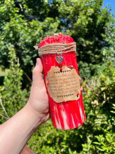 Dressed Love Candle with Spell Scroll