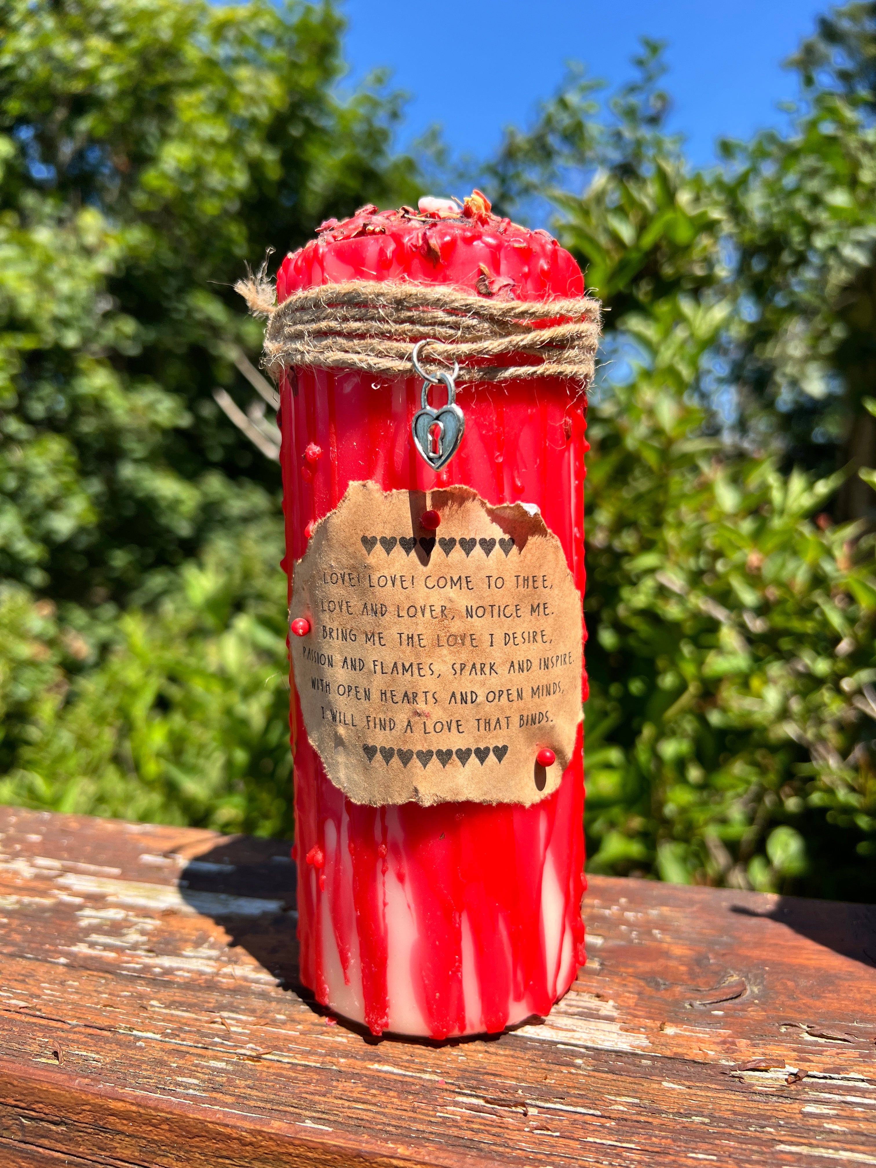 Dressed Love Candle with Spell Scroll