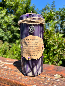 Dressed Protection Candle with Spell Scroll
