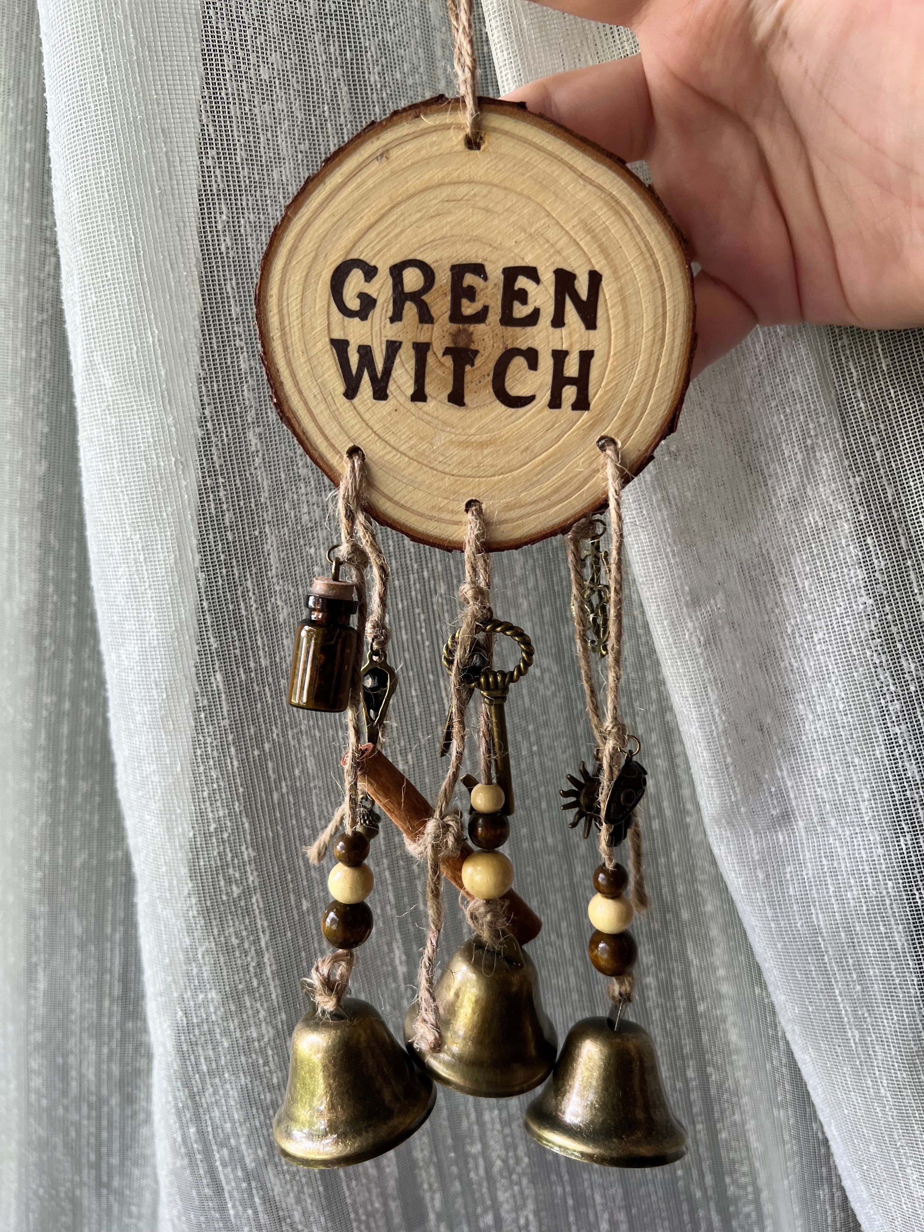 Handmade Witches Bells- Green Witch 2
