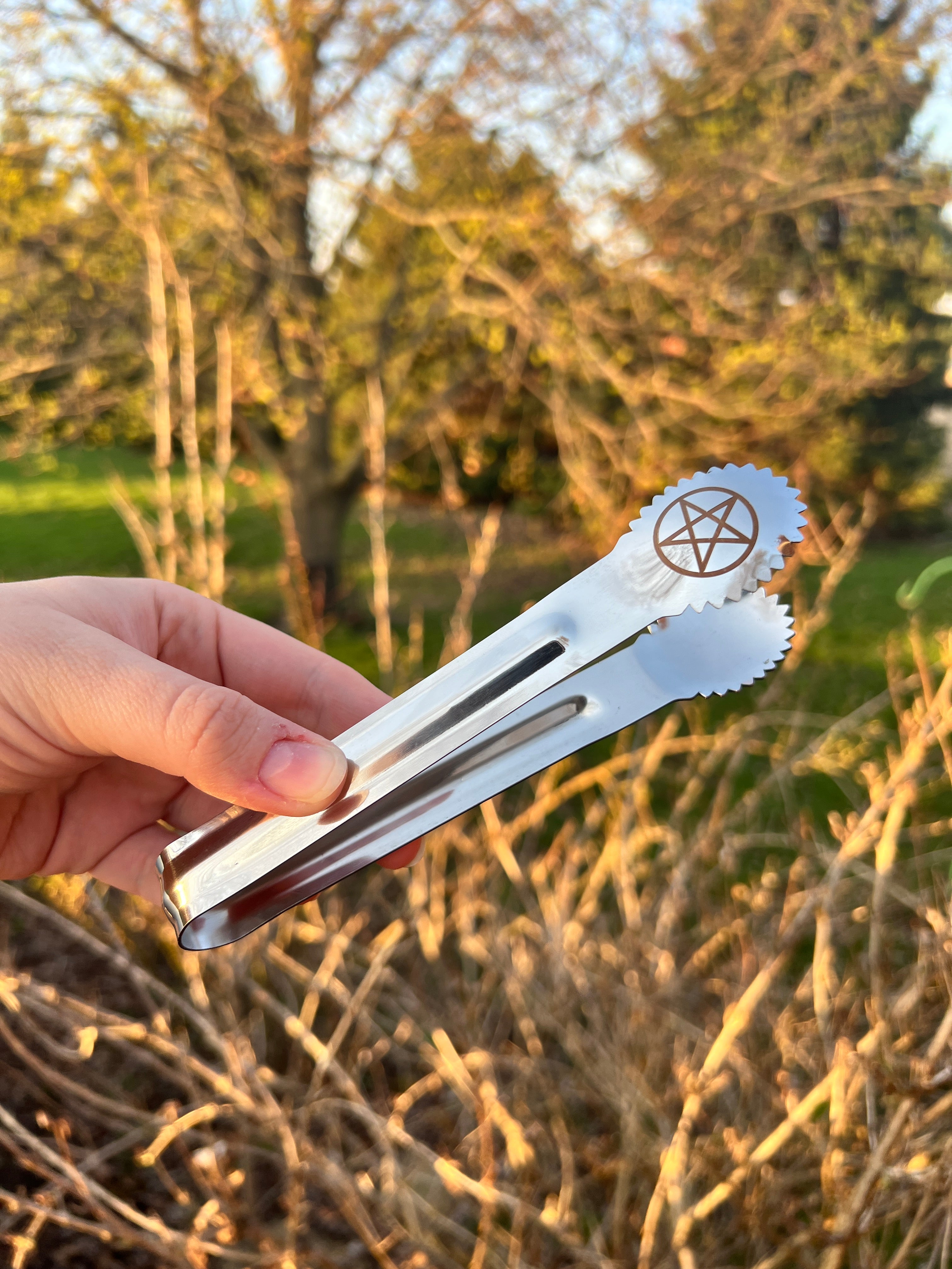 Pentacle Etched Tongs