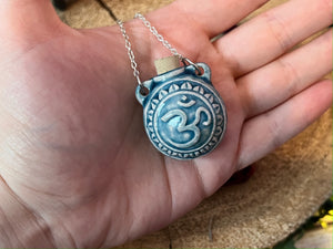 Om Amulet Spell Bottle Necklace